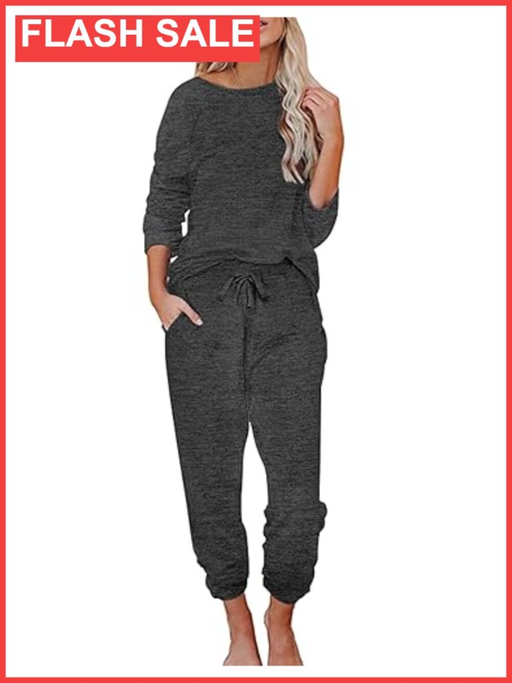 Ekouaer Women's Pajama Set Long Sleeve Joggers Loungewear with Pockets